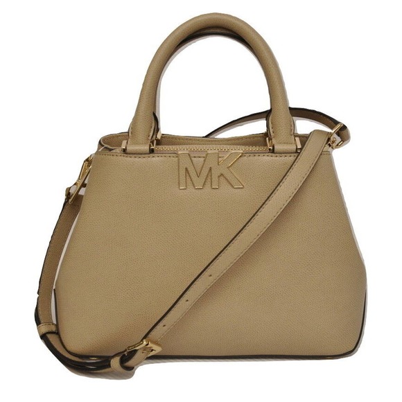 Michael Kors FLORENCE Small Satchel MK Logo Handbag Bag Bisque $298 Nwt - Picture 1 of 5